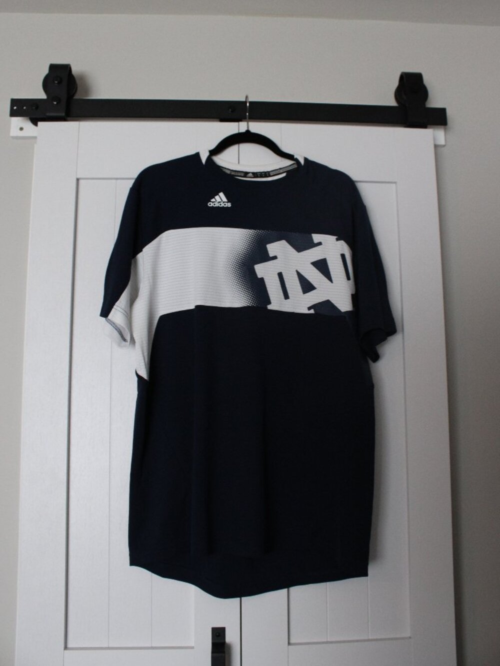 Adidas Climalite Tee | Men’s Large | Notre Dame | Navy & White